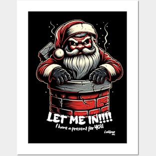 Chimney Stalker Santa - A Xmas December Claus Posters and Art